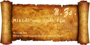 Miklóssy Zsófia névjegykártya