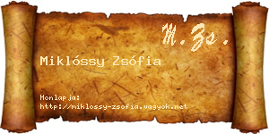 Miklóssy Zsófia névjegykártya